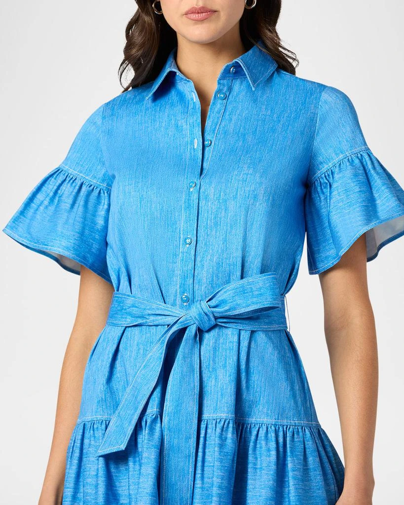 Shoshanna Lima Flouce Ruffle Button-Down Mini Dress 4