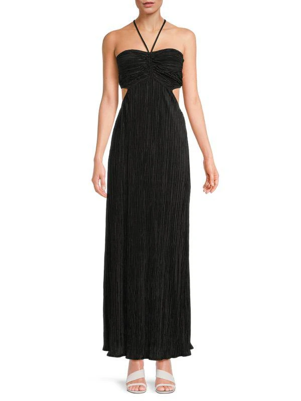 Renee C. Plisse Halter Maxi Dress 1