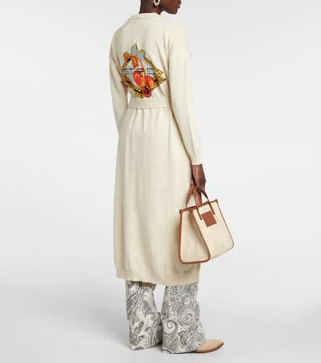 ETRO Embroidered wool, linen and cotton cardigan 3