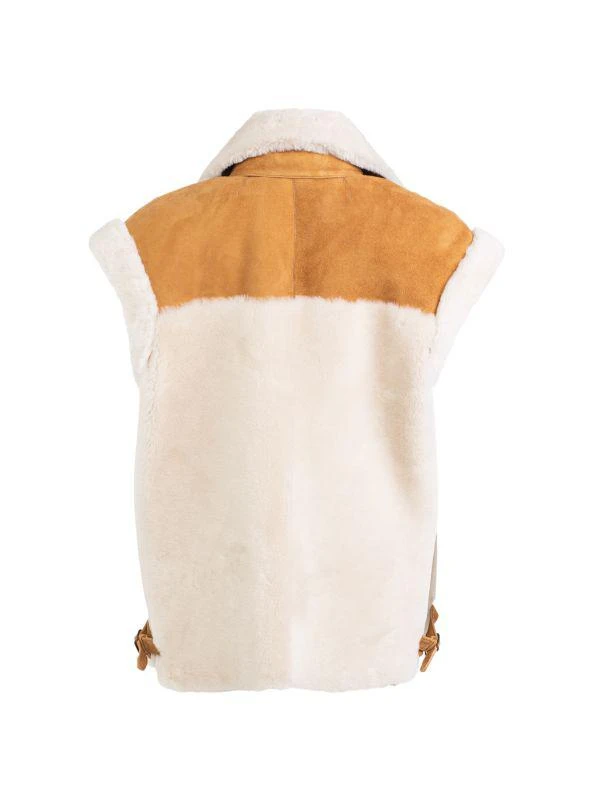 WOLFIE FURS Made For Generations™ Double Breasted Shearling Suede Biker Vest 2