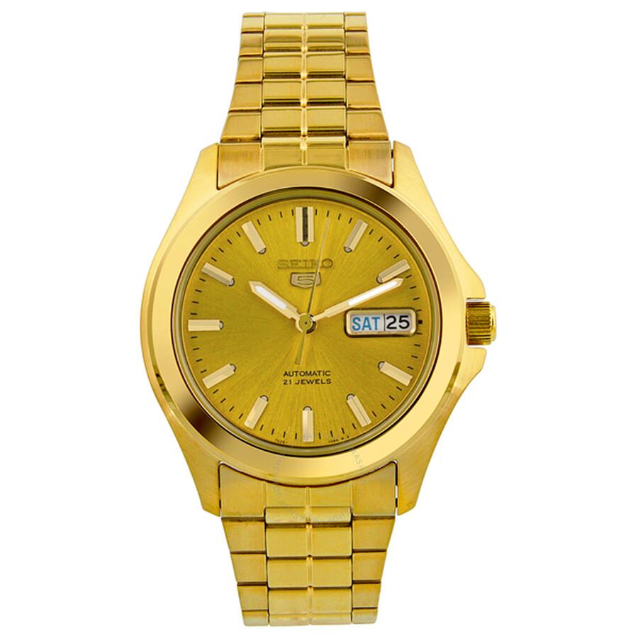 Seiko 5 All Gold-plated Stainless Steel Men's Watch SNKK98