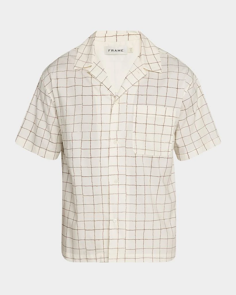 FRAME Men's Grid-Print Camp Shirt 1