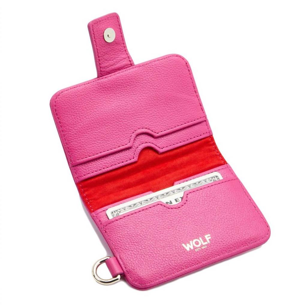 WOLF 1834 Women's Mimi Credit Card Holder With Wristlet In Pink