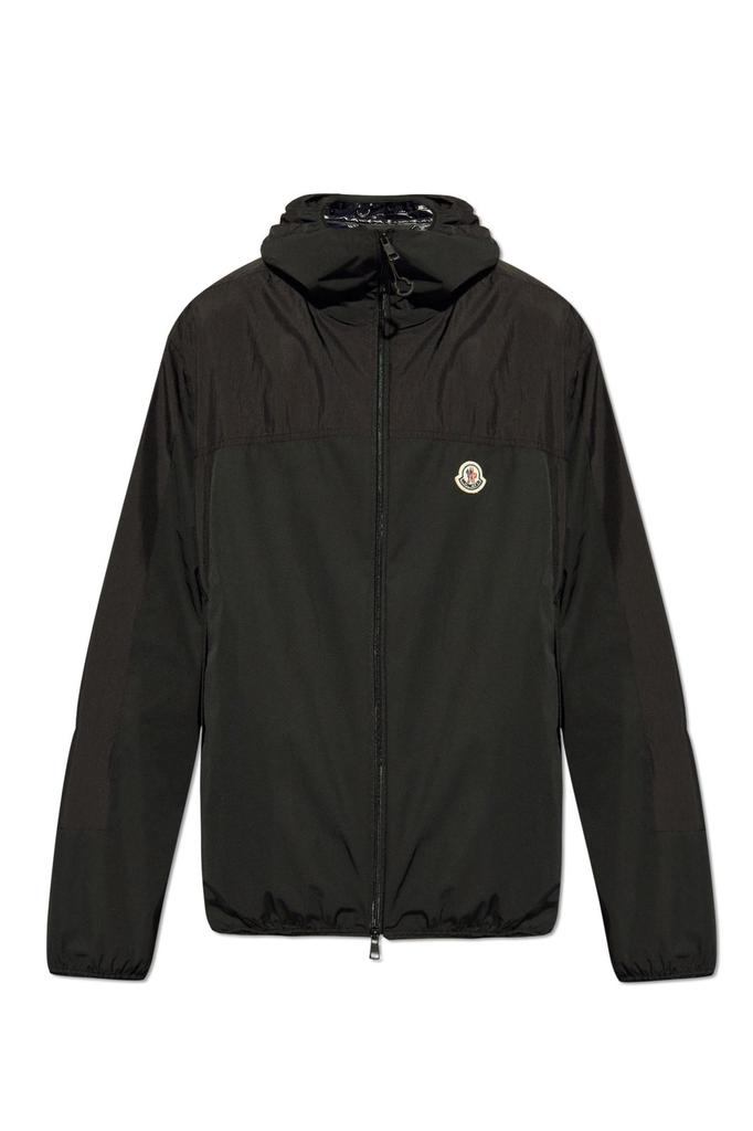 Shop Moncler Enfant Logo Patch Zipped Hooded Jacket on Sale