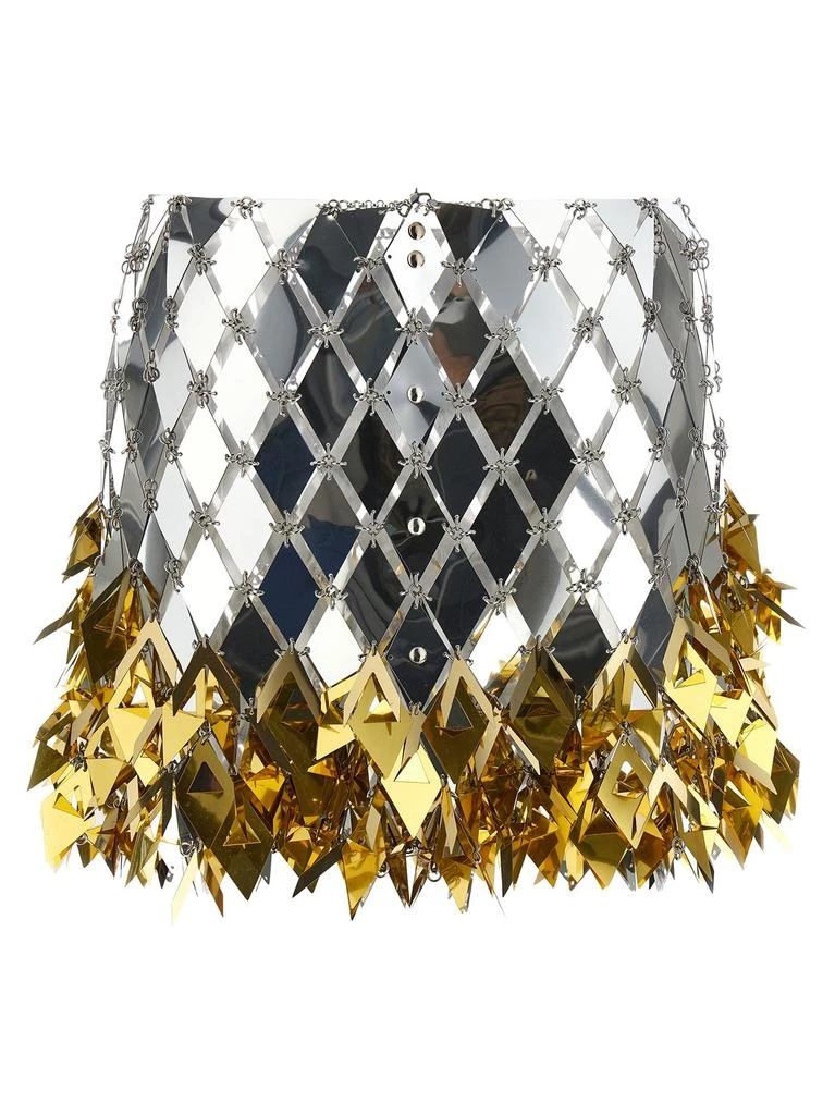 Paco Rabanne Paco Rabanne Spikey-Fringed Mirrored Mini Skirt 2