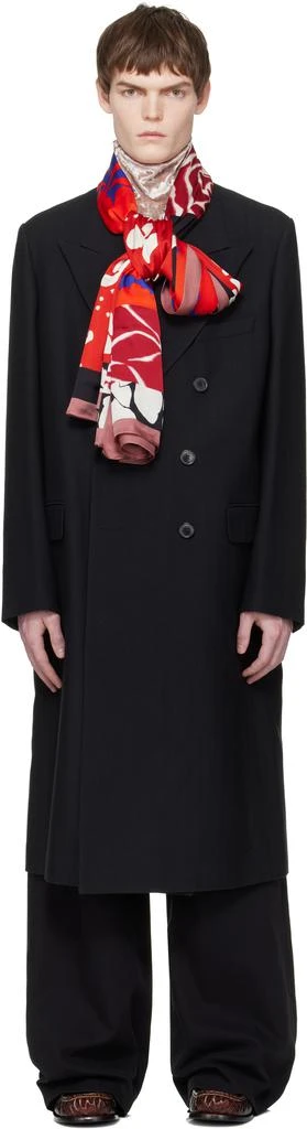 Dries Van Noten Black Double-Breasted Coat