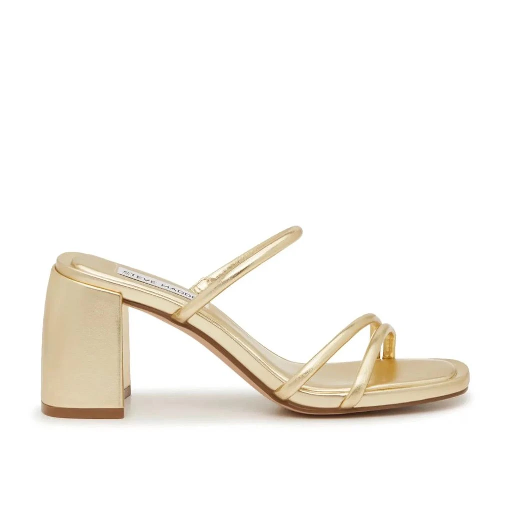 steve madden gold dress shoes SWIRL Gold Strappy Stiletto Flower Women's Heel – Steve Madden main image 0