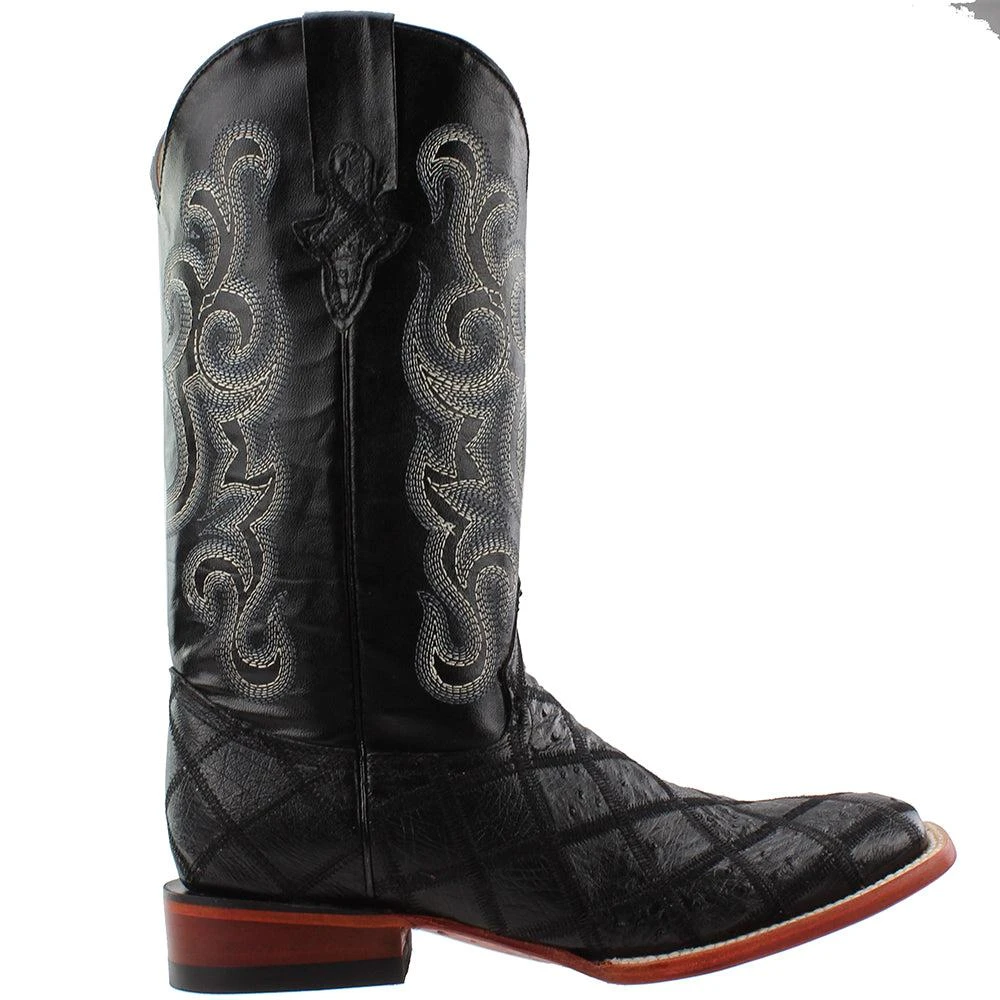 Ferrini Pinto Patchwork Ostrich Square Toe Cowboy Boots 1