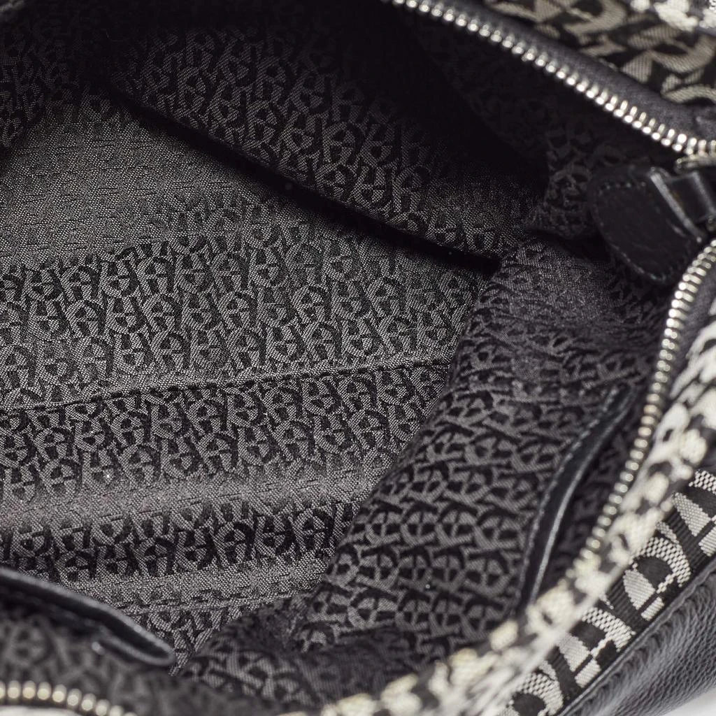 Aigner Aigner Black/White Signature Canvas and Leather Logo Tote 10