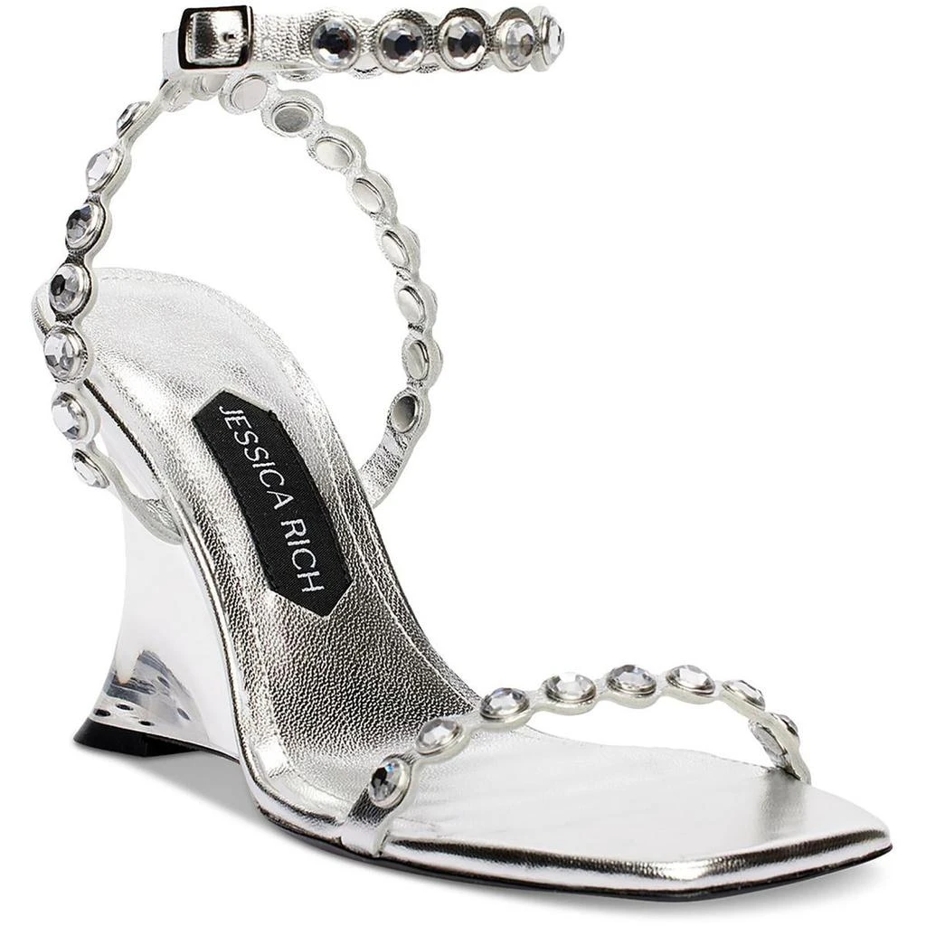 Jessica Rich Diamond Wedge Womens Slip On Open Toe Slingback Heels 3
