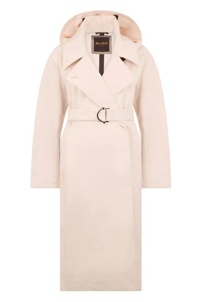 MOORER Moorer Belted Hooded Trench Coat