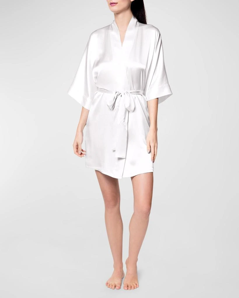 Christine Lingerie Solid Silk Short Robe 1