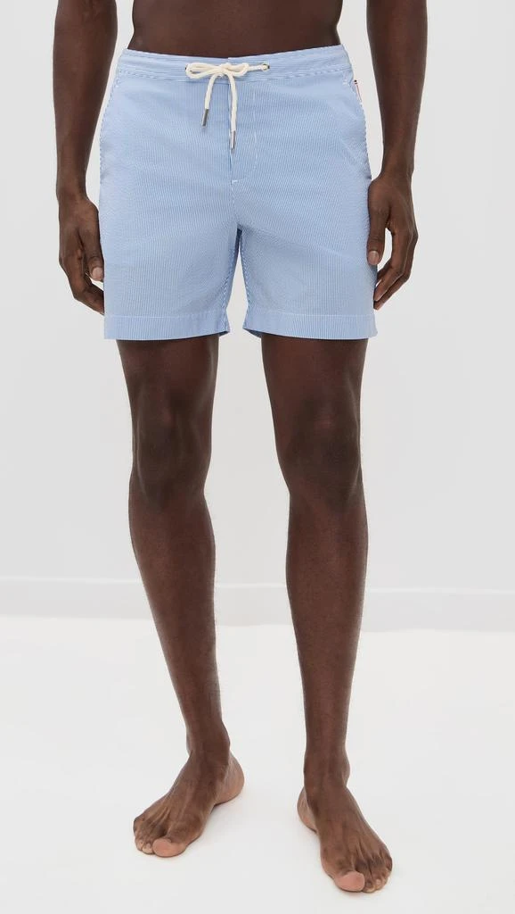 ORLEBAR BROWN Bulldog Drawcord Seersucker Stripe Swim Shorts  6.25" 6