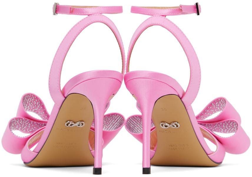 【関税込み】MACH & MACH ピンク Le Cadeau 95 ヒールサンダル MACH & MACH Le Cadeau crystal-embellished satin sandals