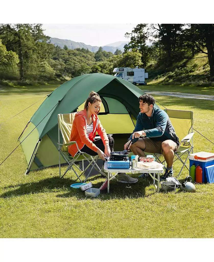 KUYOTQ 2-person Camping Tent w/ Removable Rain Fly and Double-layer Door 2