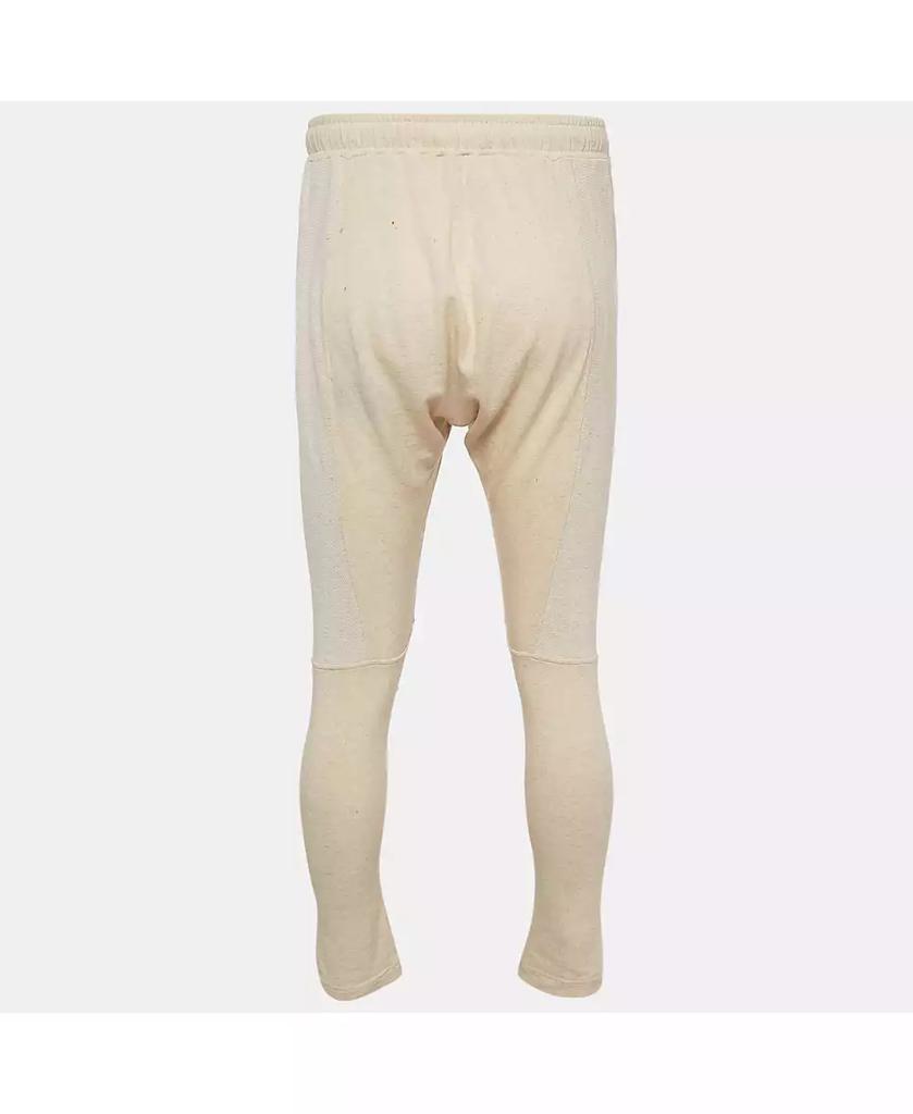 Pre-Owned Balmain Men's Cream Cotton Paneled Knit Jogger Pants