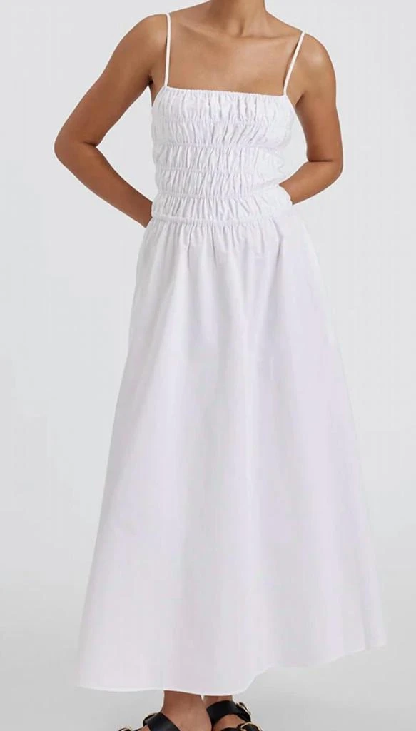 Solid & Striped Delta Solid Midi Dress In White 1
