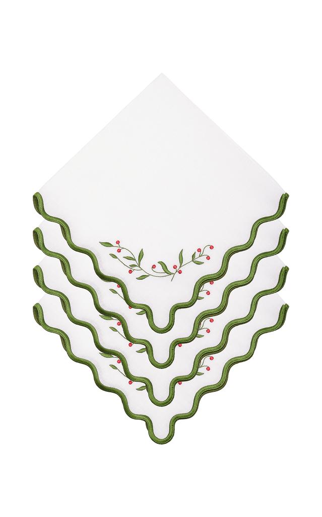 MoDA Moda Domus - Set-of-Four Linen Napkins - Green - Moda Operandi