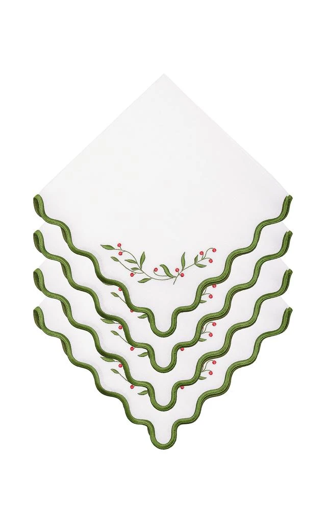 MoDA Moda Domus - Set-of-Four Linen Napkins - Green - Moda Operandi 1