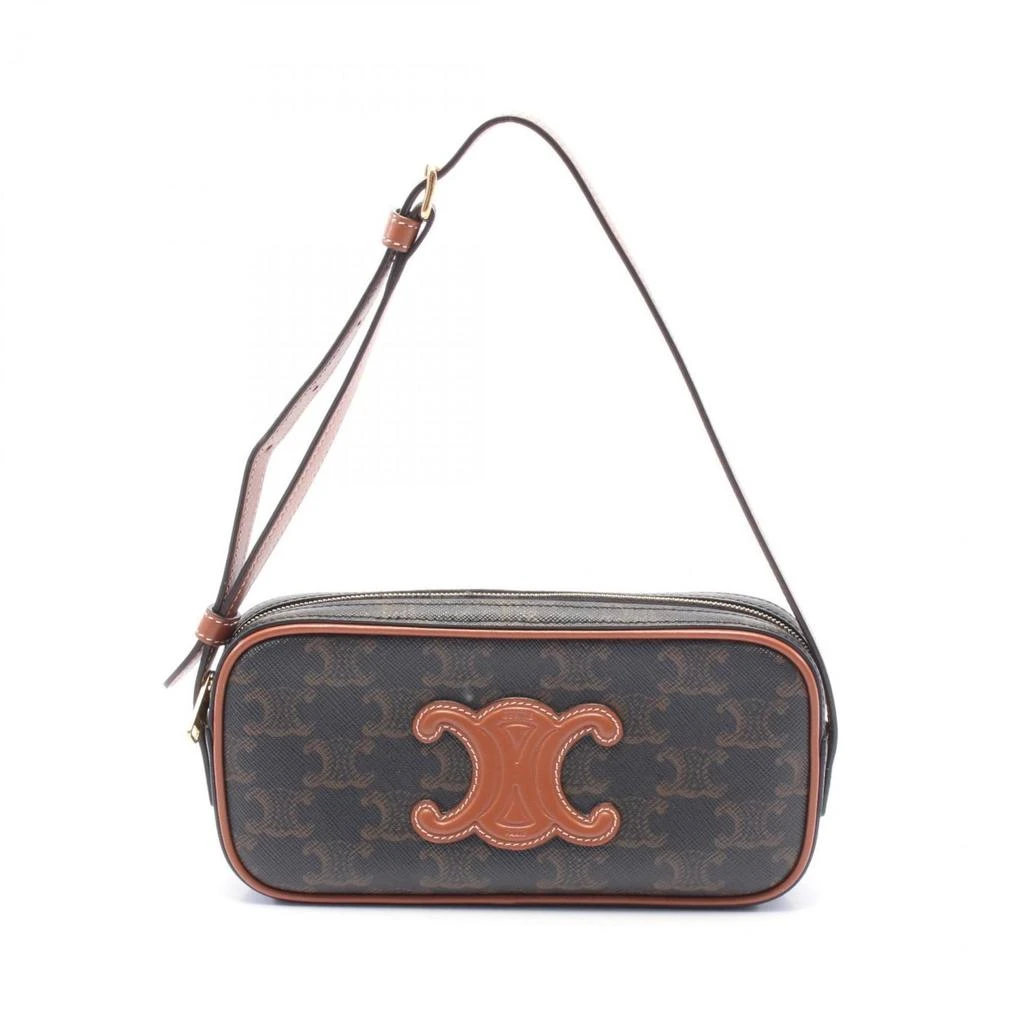 Celine Coated Canvas Leather Shoulder Bag (Pre-Owned)