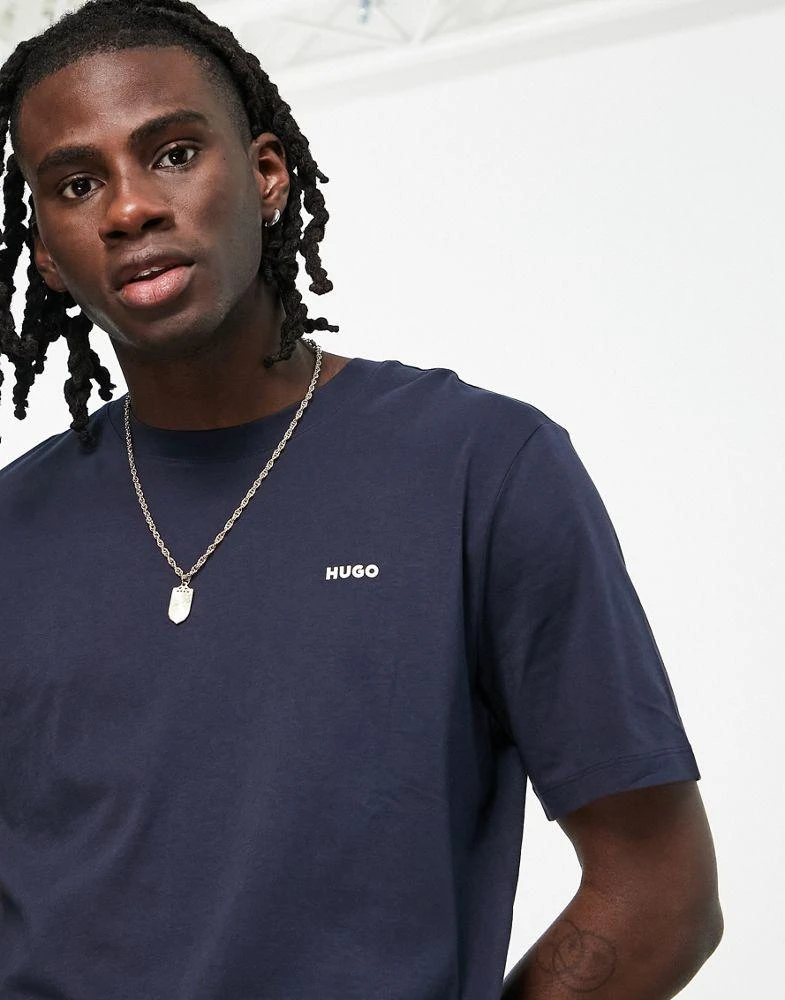 Hugo Boss Hugo Dero small logo t-shirt in navy 3