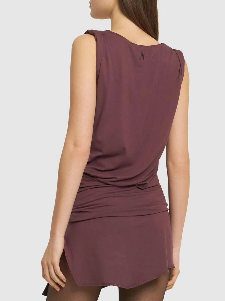The Attico Draped Jersey Sleeveless Mini Dress 2
