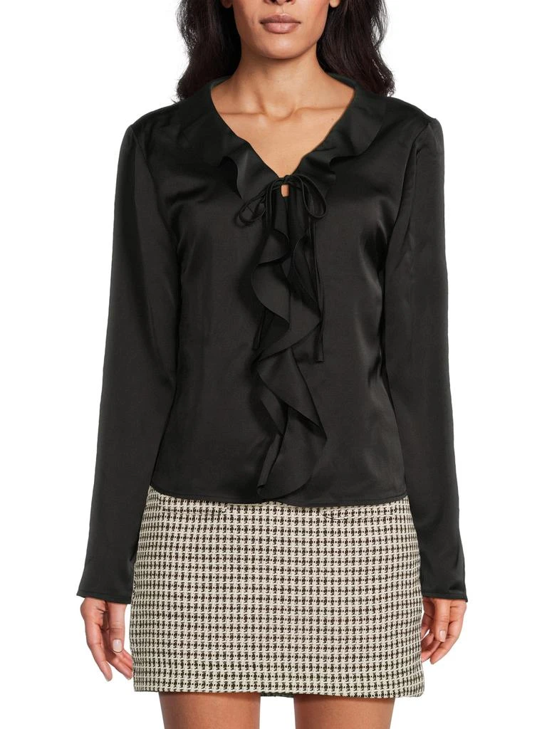 Lea 
Viola ​Satin Ruffle Top