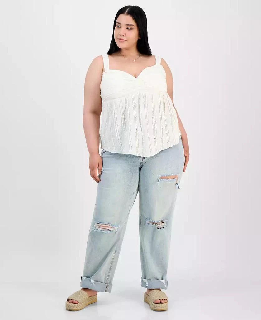 Derek Heart Trendy Plus Size Lace-Trim Sweetheart-Neck Tank 1