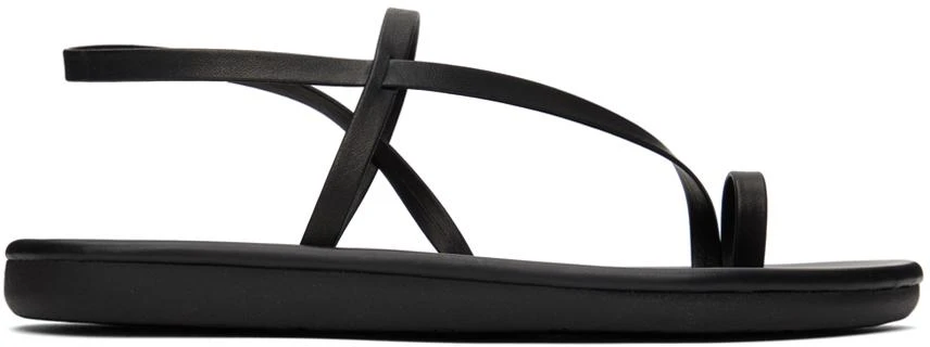ANCIENT GREEK SANDALS Black Euterpe Sandals 1