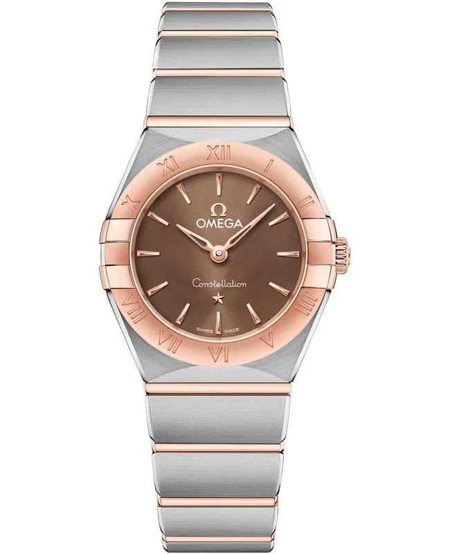 Omega Omega Constellation Manhattan Quartz 25mm Brown Dial Rose Gold and Stainless Steel Women's Watch 131.20.25.60.13.001 1