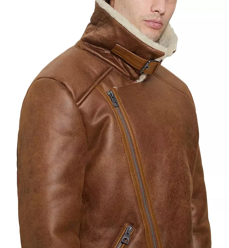 GUESS Men's Toni Asymmetrical Faux Leather Jacket 5
