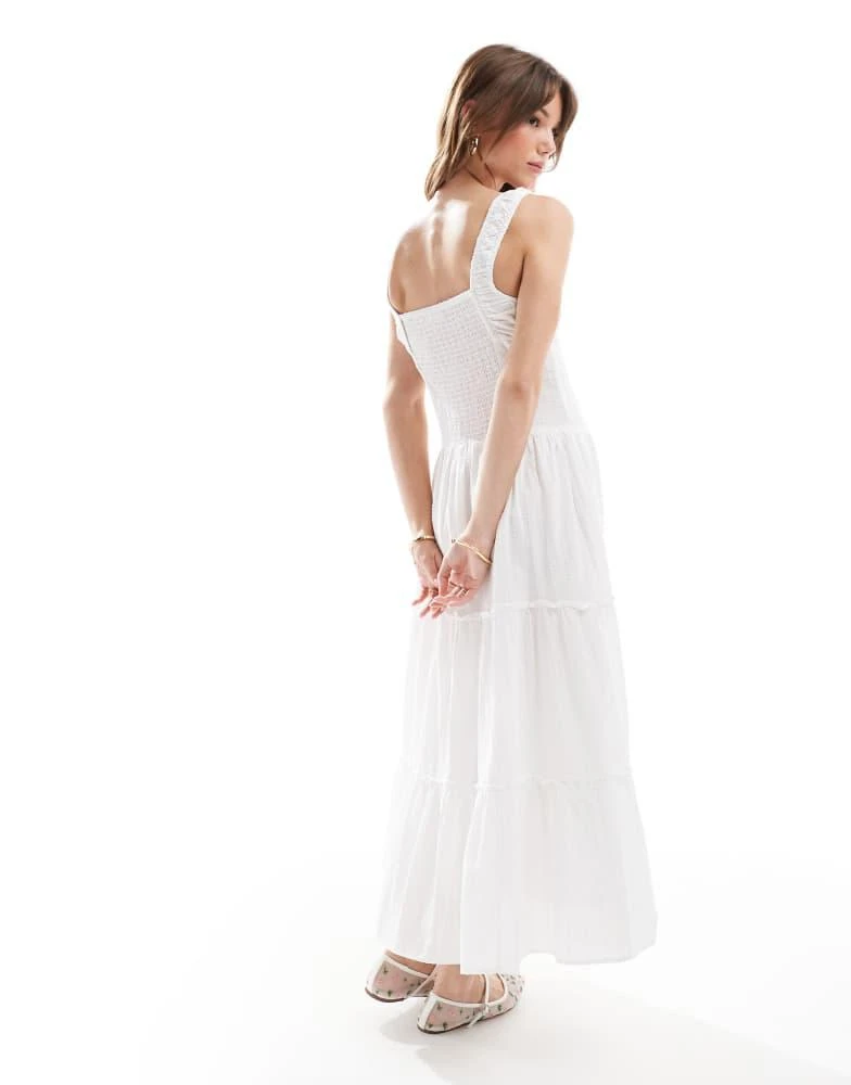 Cotton:On Cotton  On Aria corset detail maxi dress in white 3