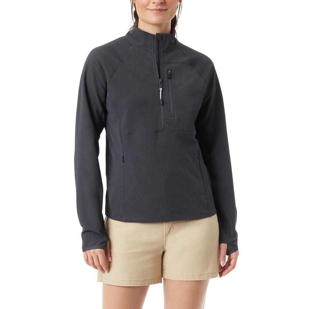 BASS OUTDOOR Women's Jacquard Half-Zipper Mock-Neck Top