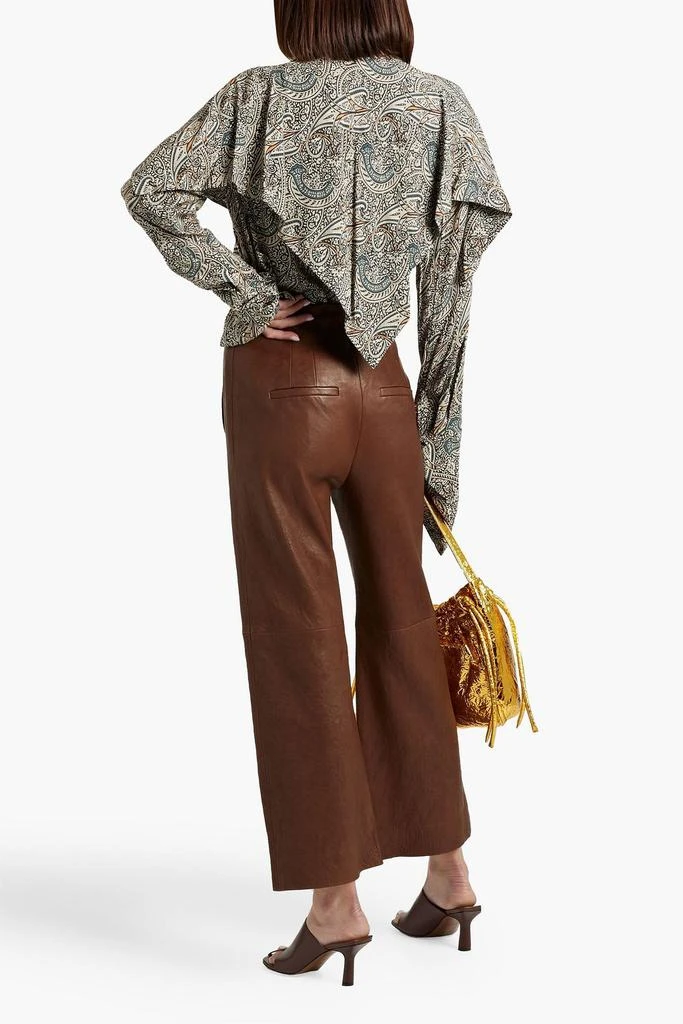 ROSETTA GETTY Cape-effect printed crepe blouse 3