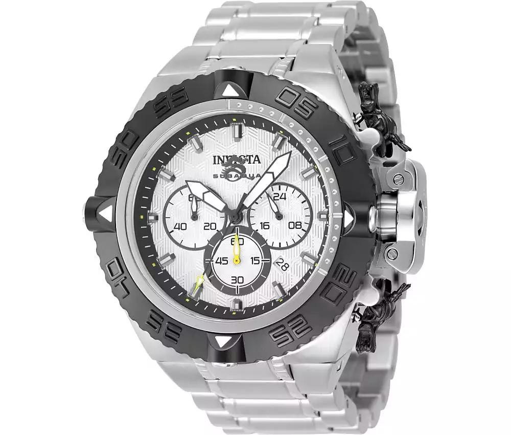 Invicta Men's 48201 Subaqua  Quartz Chronograph Silver, Black Dial Watch