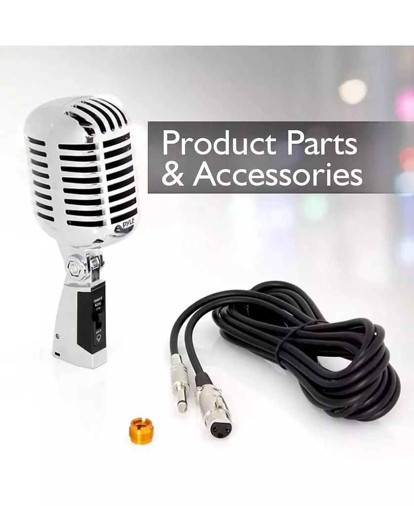 Pyle Classic Retro Dynamic Vocal Microphone – Vintage Style with 16
XLR Cable 6