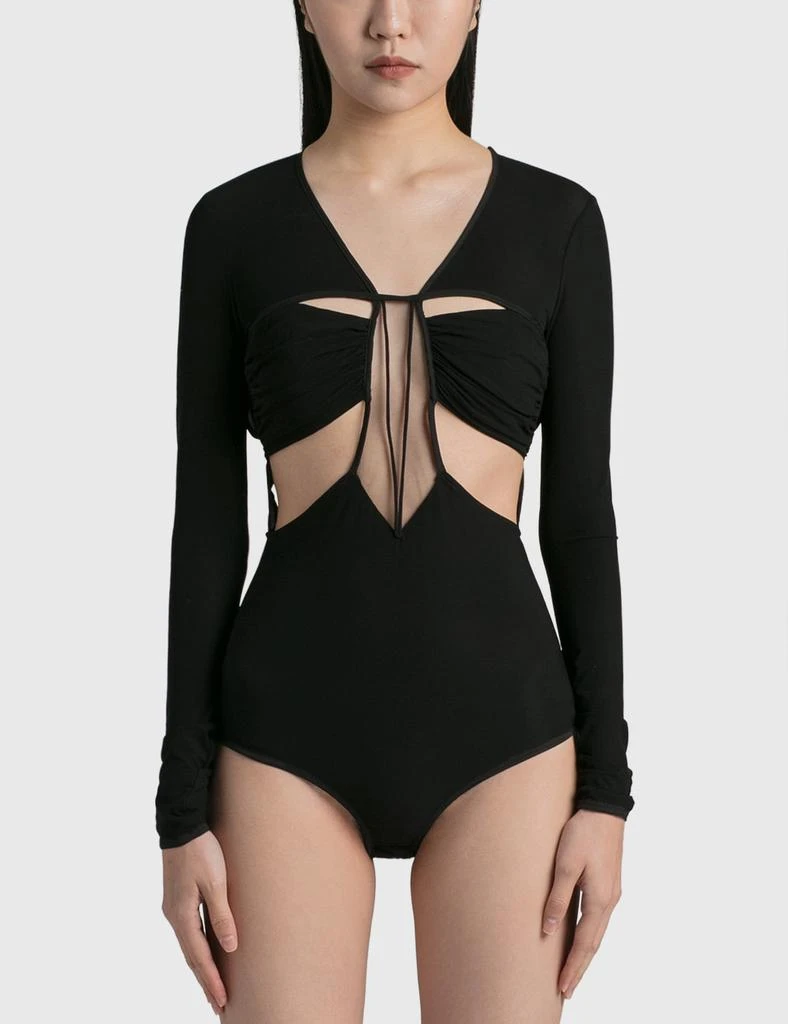 Nensi Dojaka Gathered Bra Long Sleeve Bodysuit 1