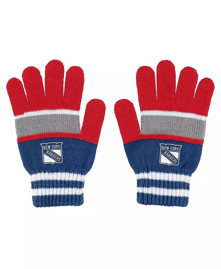 WEAR by Erin Andrews Women's New York Rangers Stripe Glove and Scarf Set 3
