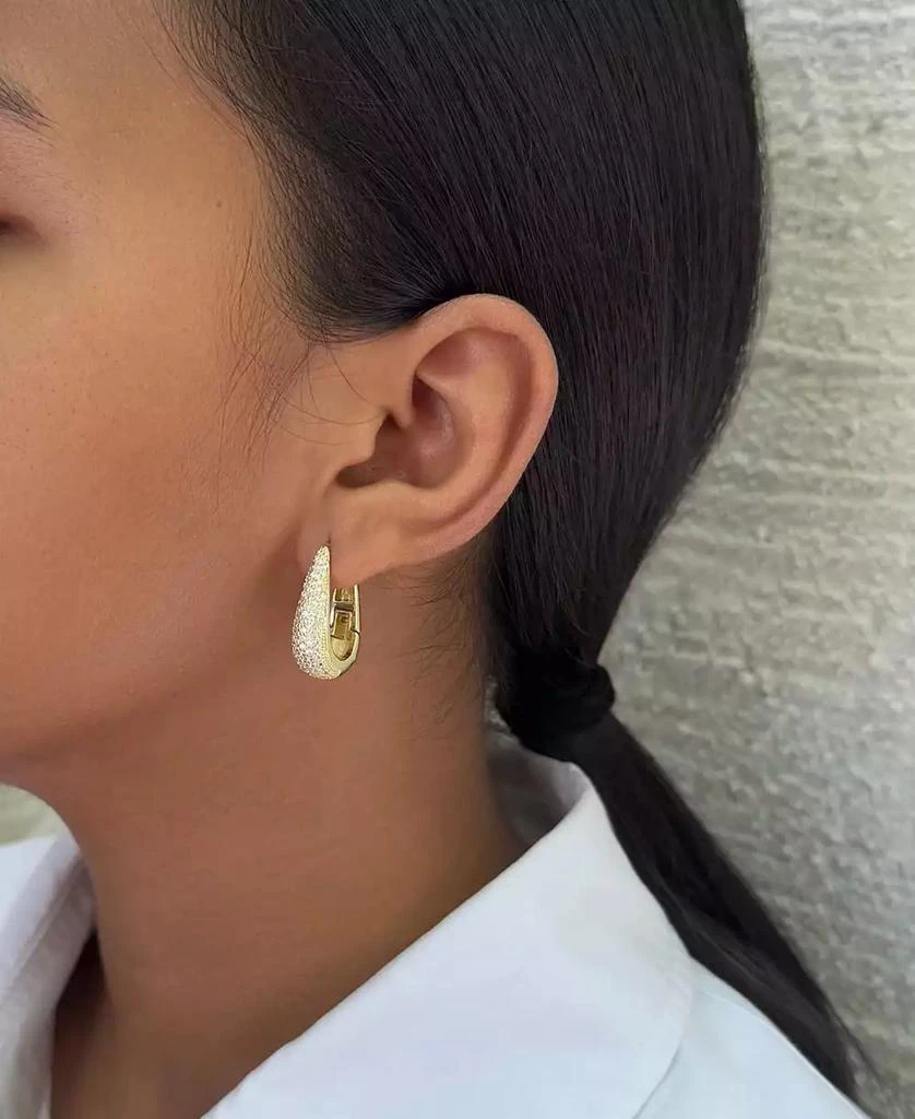 ADORNIA Gold CZ Secure Hinge Hoop Earrings 5