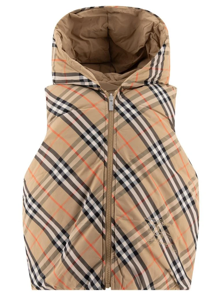 Burberry Burberry Kids Reversible Checked Hooded Down Gilet from Cettire