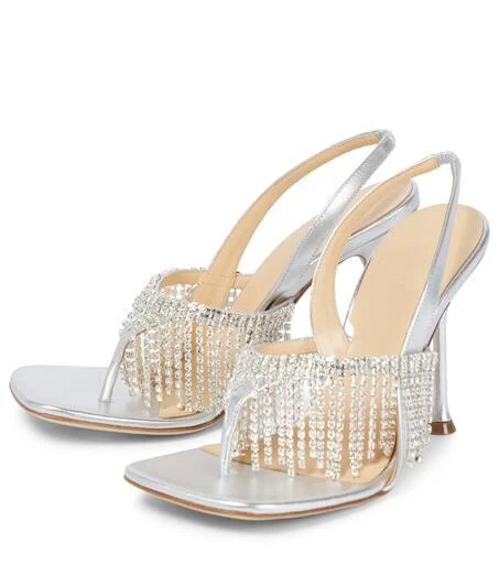 Magda Butrym Embellished leather thong sandals 5