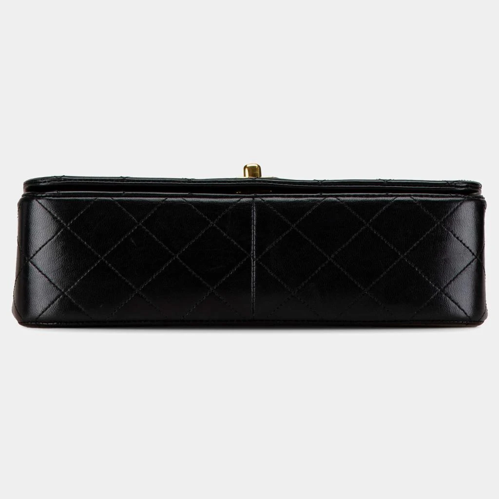 Chanel Chanel Black Lambskin Leather CC Quilted Full Flap Bag 5