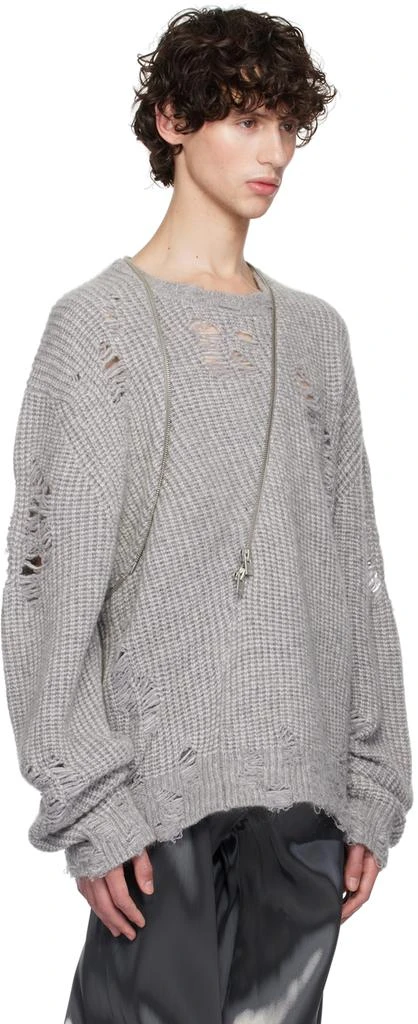 Heliot Emil Gray Distressed Sweater 2