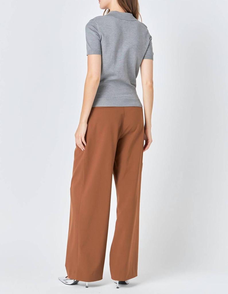 Endless Rose Endless Rose - Collared Short Sleeve Sweater