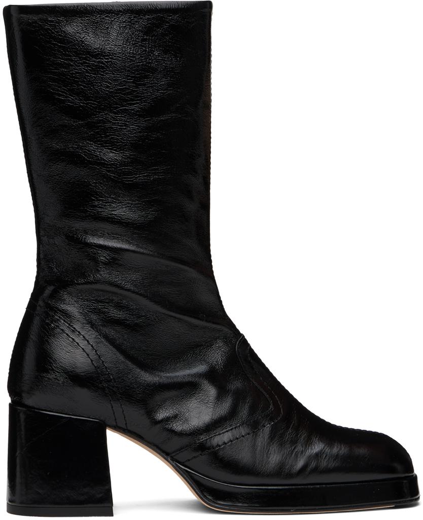 MIISTA Black Cass Crinkle Boots