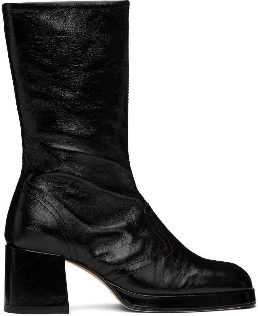 MIISTA Black Cass Crinkle Boots 1