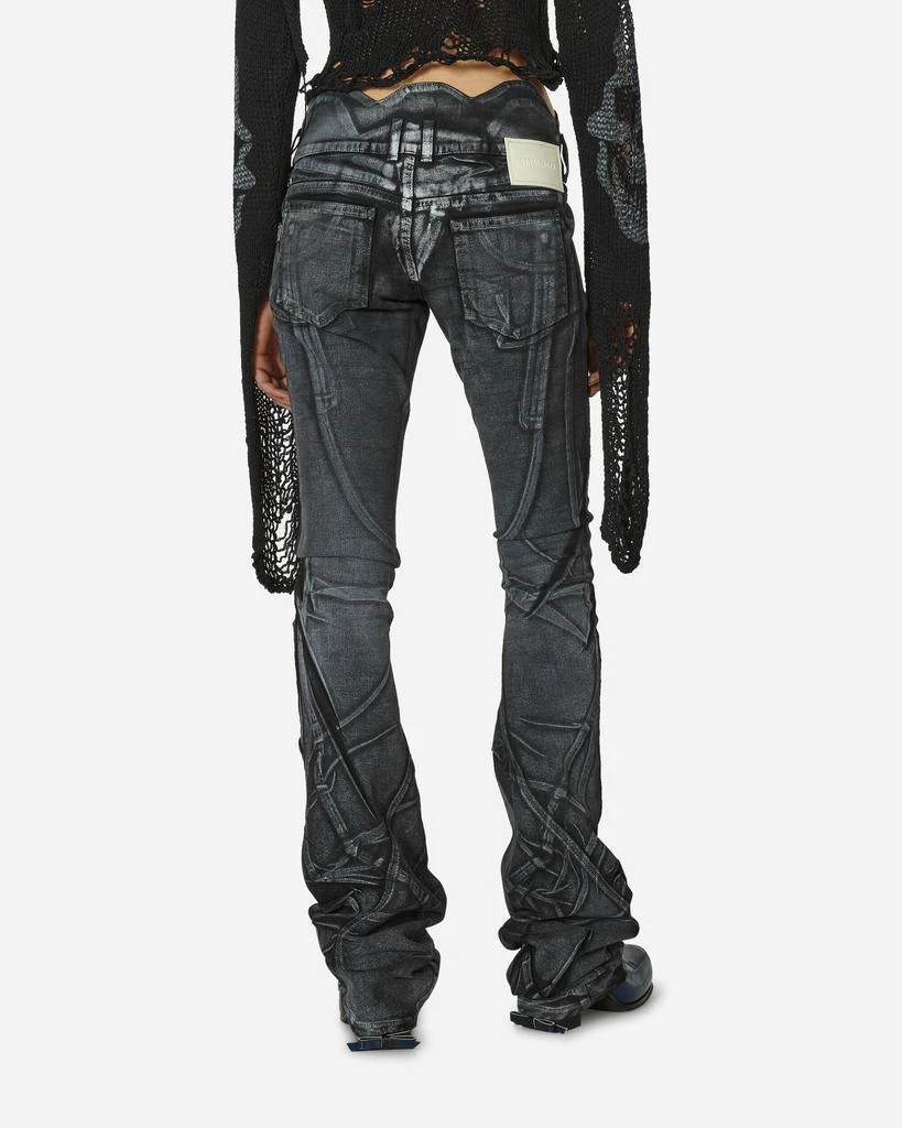 Ottolinger Big Waistband Drape Denim Pants Black / White 3