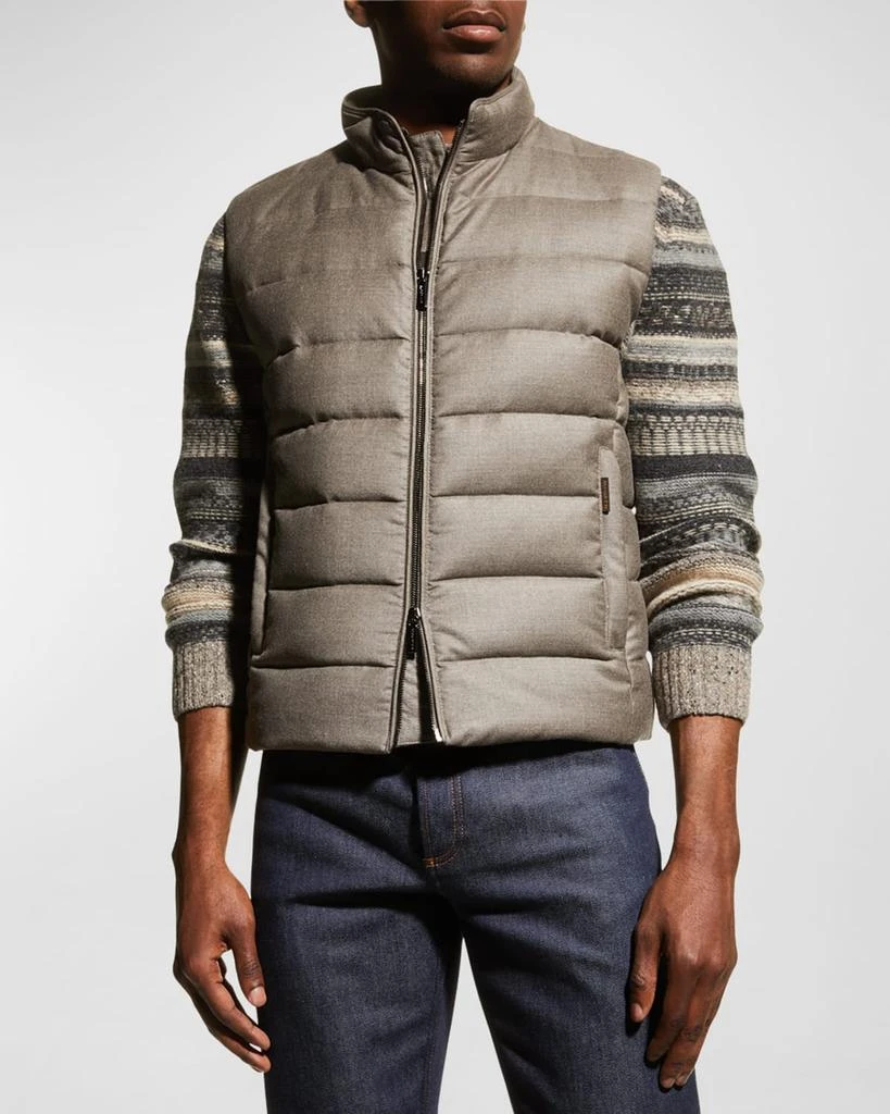 MOORER Men's Flannel Down Vest 1