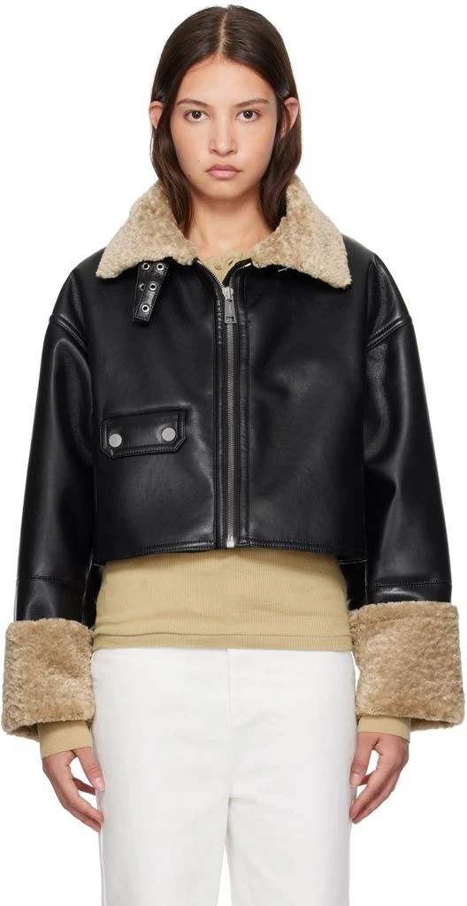 Nanushka Black Jemma Vegan Leather Jacket 1