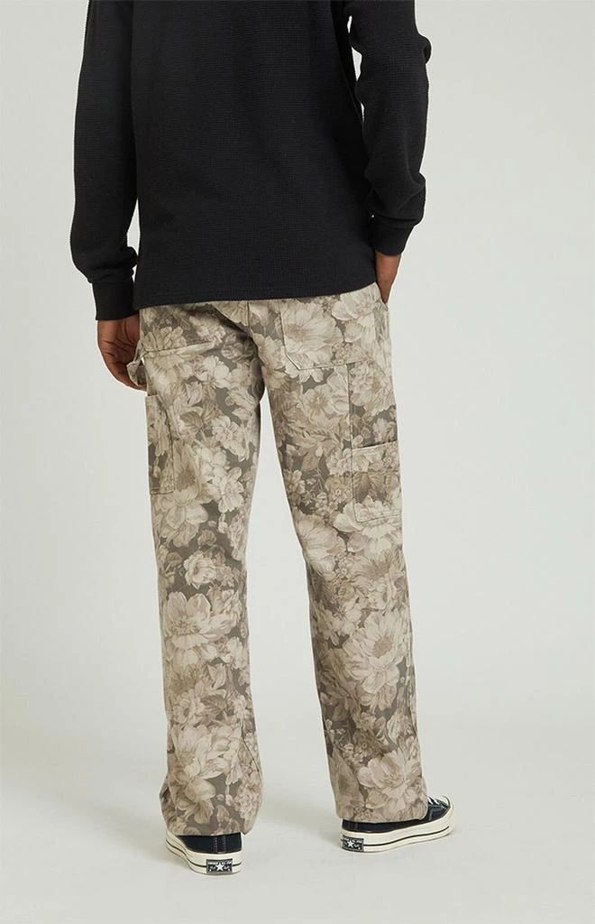 PacSun Dylan Baggy Jeans Carpenter Brown Floral 5